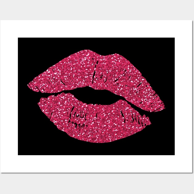 Red Glittery Lips Wall Art by TNMGRAPHICS